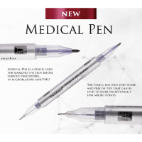 Safe use Surgical skin marker pen  with ink white and violet permanent skin marker with ruler